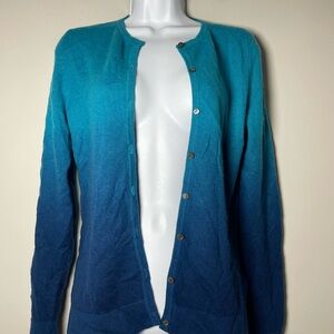Sutton Cashmere Modern Classics Blue Ombre Cardigan